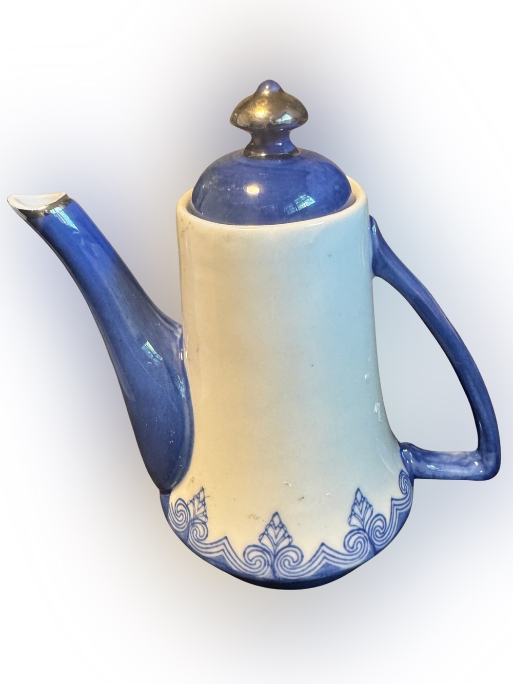 Vintage BombayBlue and White Ceramic Coffee Pot - Home Art